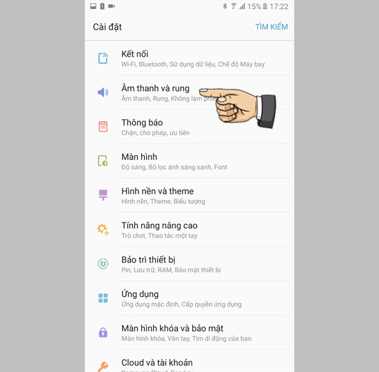 Chọn âm thanh và rung